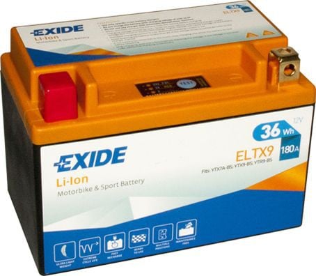 EXIDE ELTX9 Lithium-ion Motorcycle Battery Size