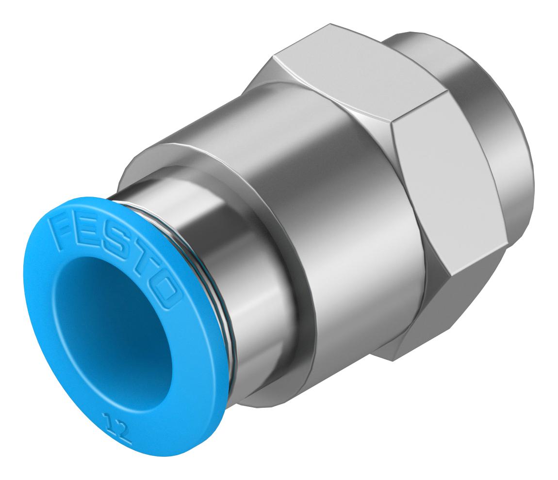 Festo Qsf-1/4-12-B Push-In Fitting, 12mm, G1/4, 20.8mm