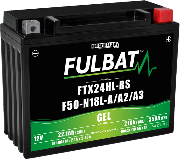 Fulbat FTX24HL-BS / F50-N18L-A/A2/3 Gel Motorcycle Battery Size
