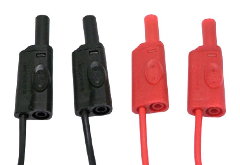 Chauvin Arnoux P01295290Z Test Lead, 4mm Plug-Plug, Black/red, 2Pc