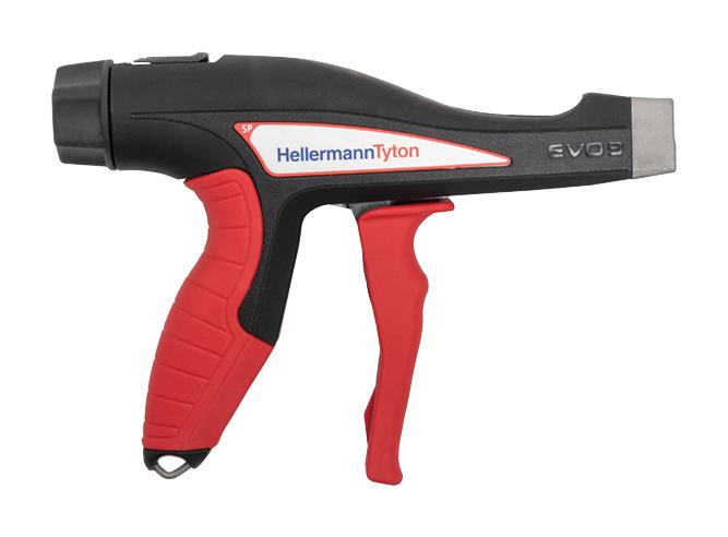 HellermannTyton 110-80000 Cable Tie Gun, Hand Span 90mm, Blk/red