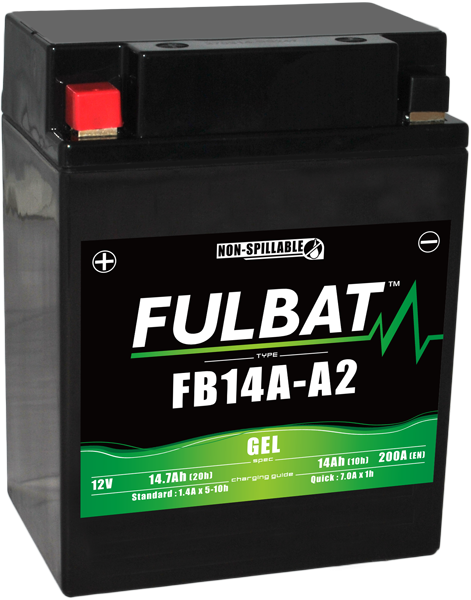 Fulbat FB14A-A2 Gel Motorcycle Battery Size