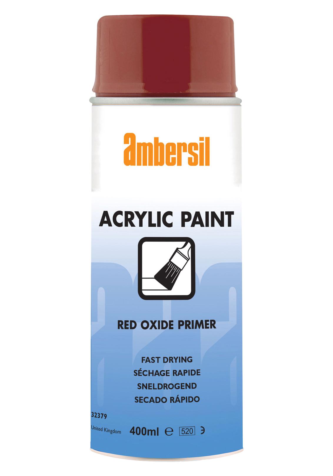 Ambersil Acrylic Paint, Red Oxide Primer, 400Ml Conformal Coating, Aerosol, Red, 400Ml