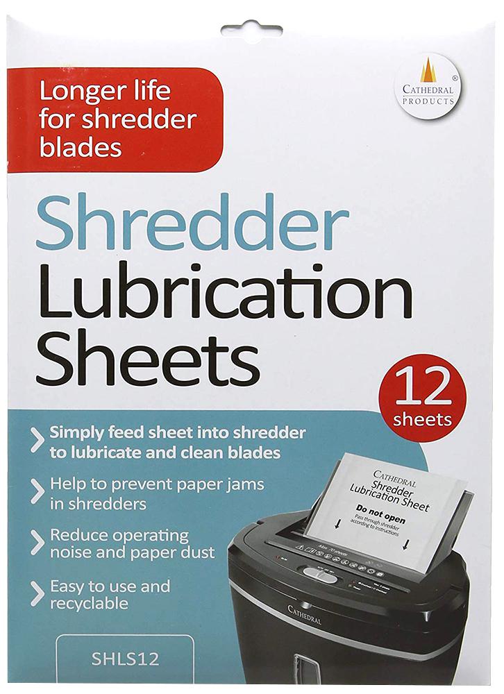 Cathedral Shls12 Shredder Lubrication Sheets, Pk12