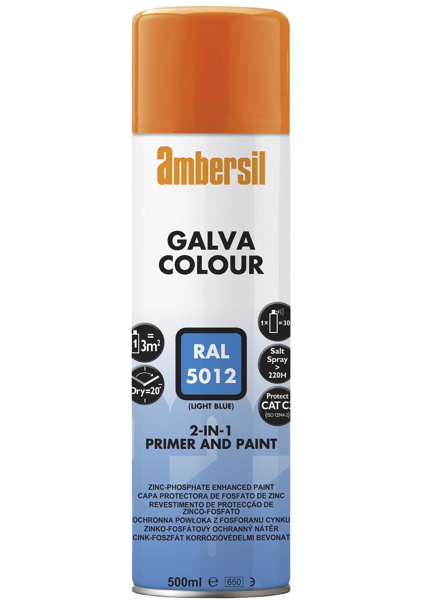 Ambersil Galva Colour Blue Ral 5012, 500Ml Coating, Aerosol, 500Ml