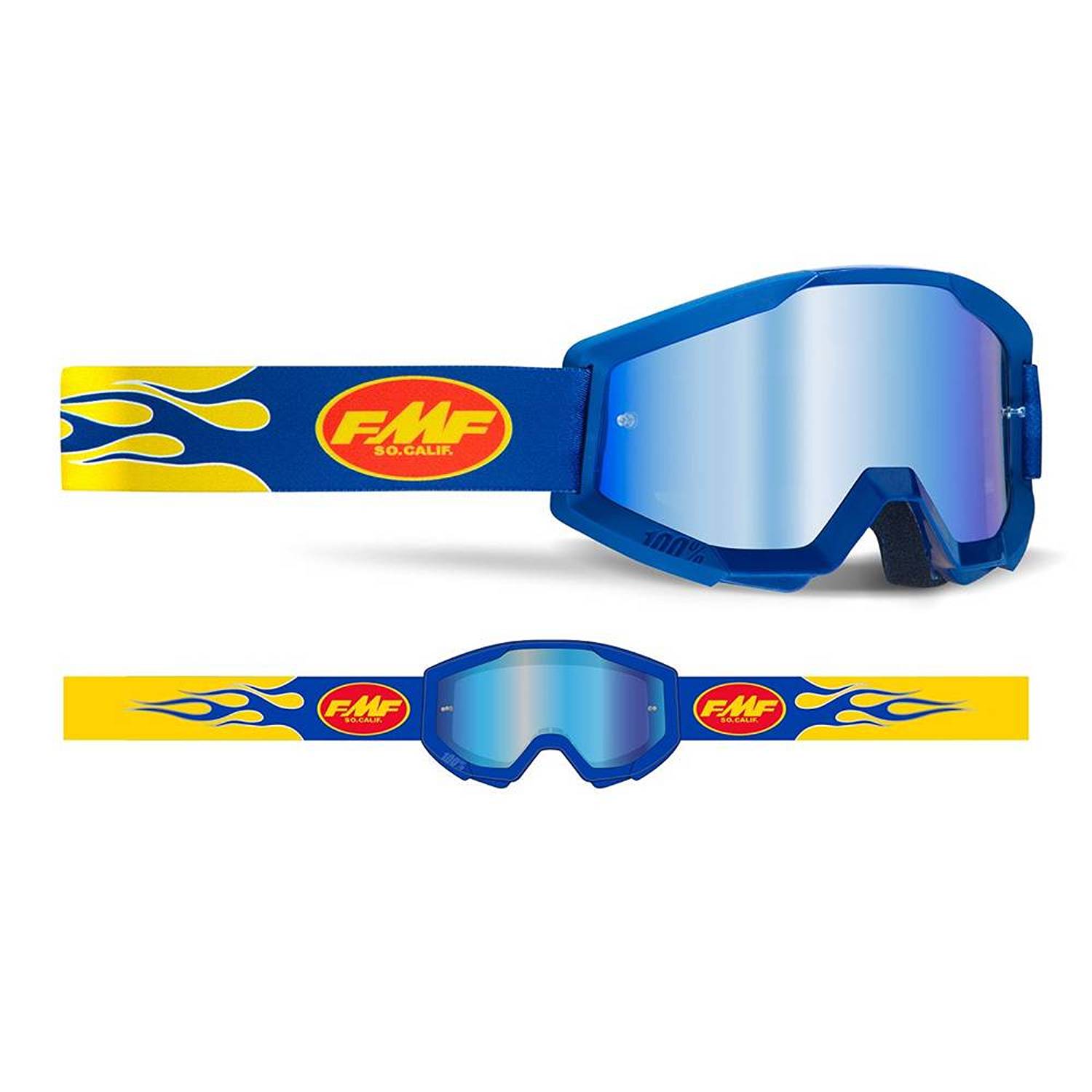 FMF Powercore Flame Navy Mirror Goggles Size