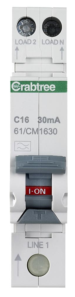 Crabtree 61/cm1630 16A 30Ma Rcbo Single Module C Curve