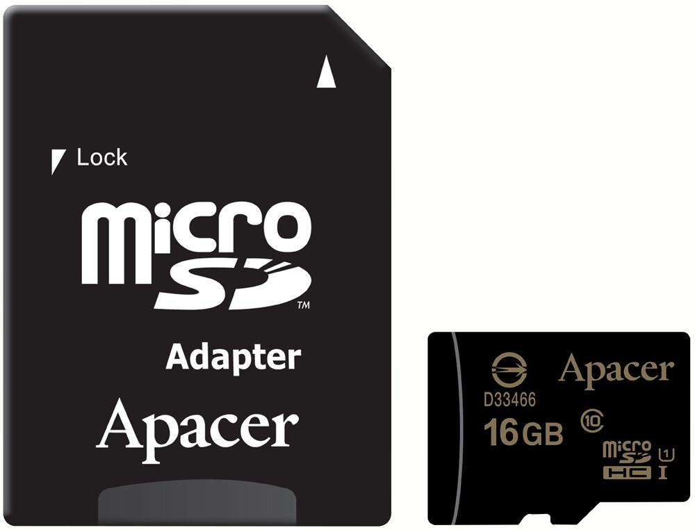 Apacer Ap16Gmcsh10U1-R Microsdhc Uhs-I C10 16Gb W/ Adapter
