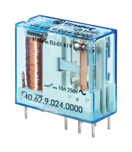 Finder Relays Relays 40.62.7.024.0000 Power Relay, Dpdt, 24Vdc, 10A, Tht