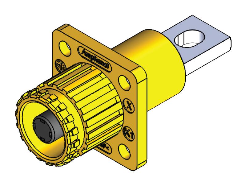 Amphenol Industrial Slphirbbpsr1 High Pwr Connector, Rcpt, Busbar, 200A, Red