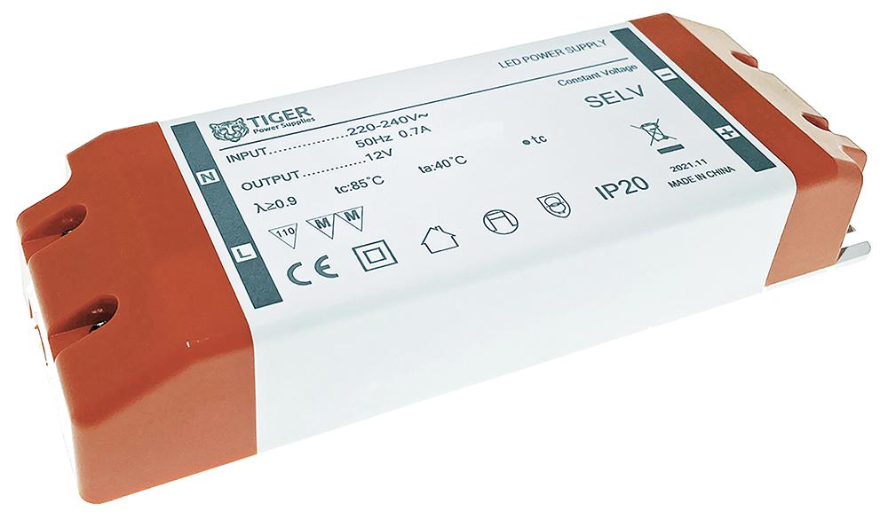 Tiger Power Supplies Tgr-12V-80W Led Driver, Constant Voltage, 80W