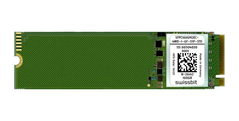 Swissbit Sfpc160Gm2Ec4Wd-I-6F-51P-Std Ssd, Pcie, Pslc Nand, M.2 2280, 160Gb