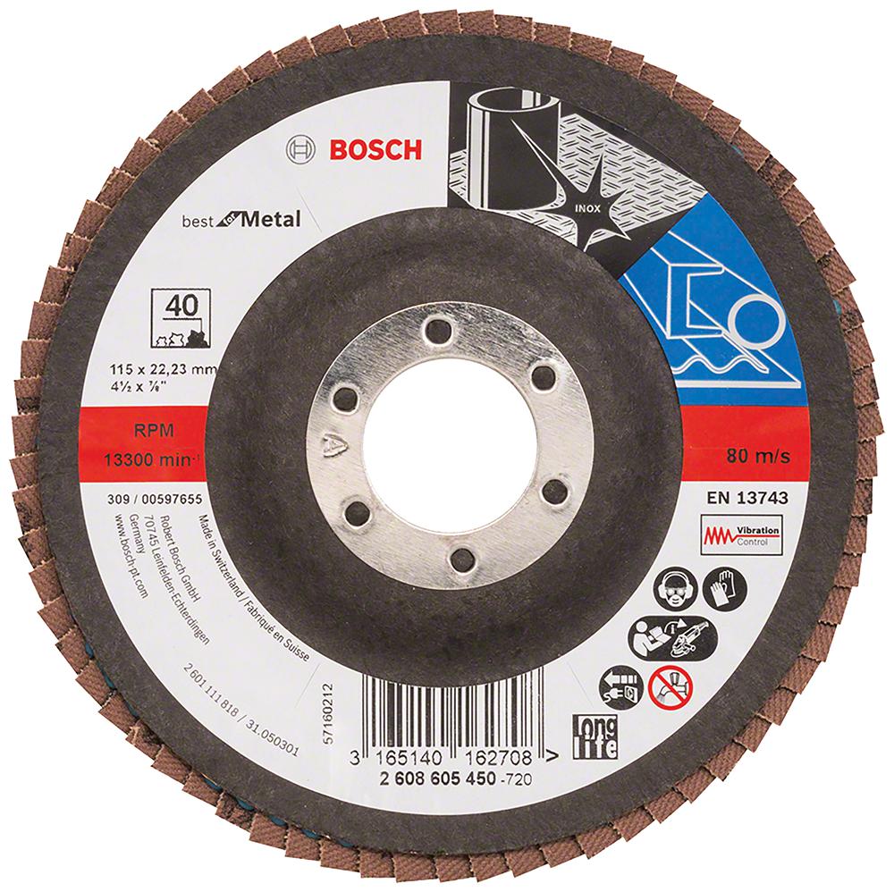 Bosch Professional (Blue) 2608605450 Flap Disc 115mm 40G