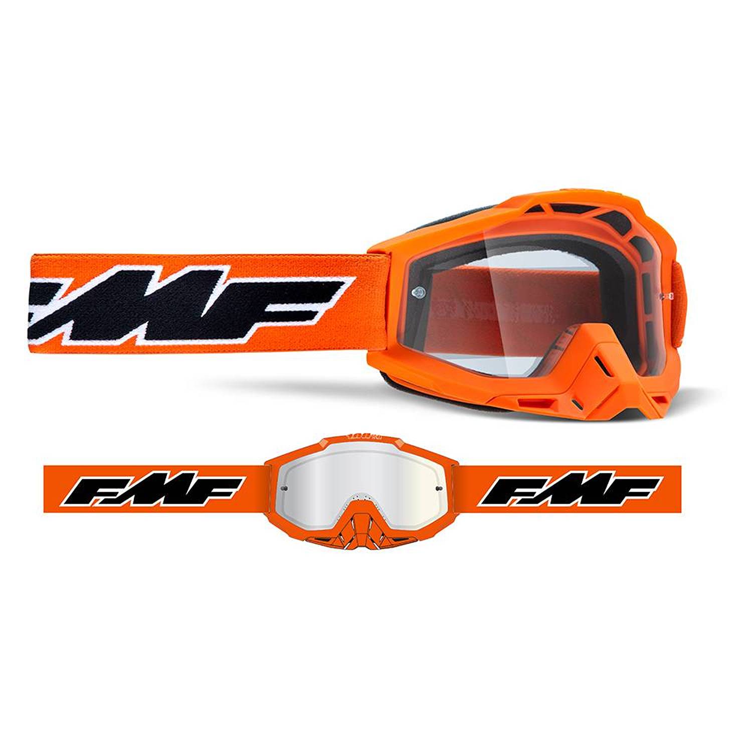 FMF Powerbomb OTG Orange Clear Goggles Size