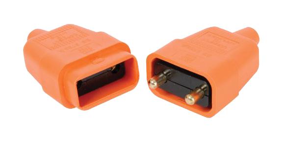 Pro Elec 0128-Or. Connector Rubber 10A 2 Pin Orange