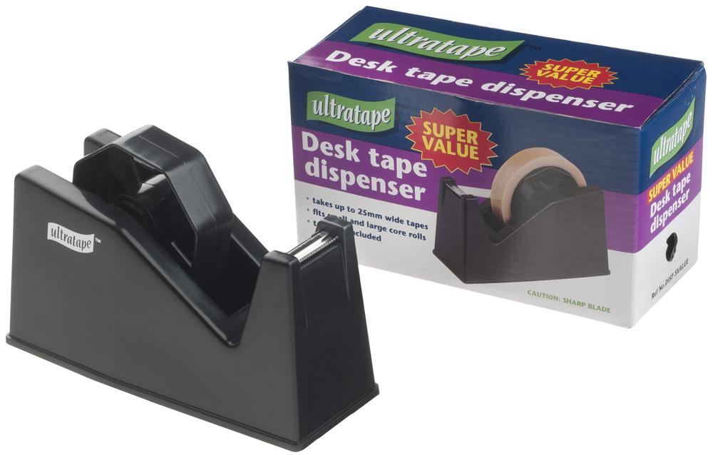 Ultratape Disp-Svalue-Blk Dispenser 25mm Black Desk