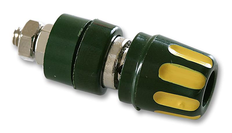 Hirschmann Test And Measurement 930103188 Socket, 4mm, Yellow/green, Pk5, Mls