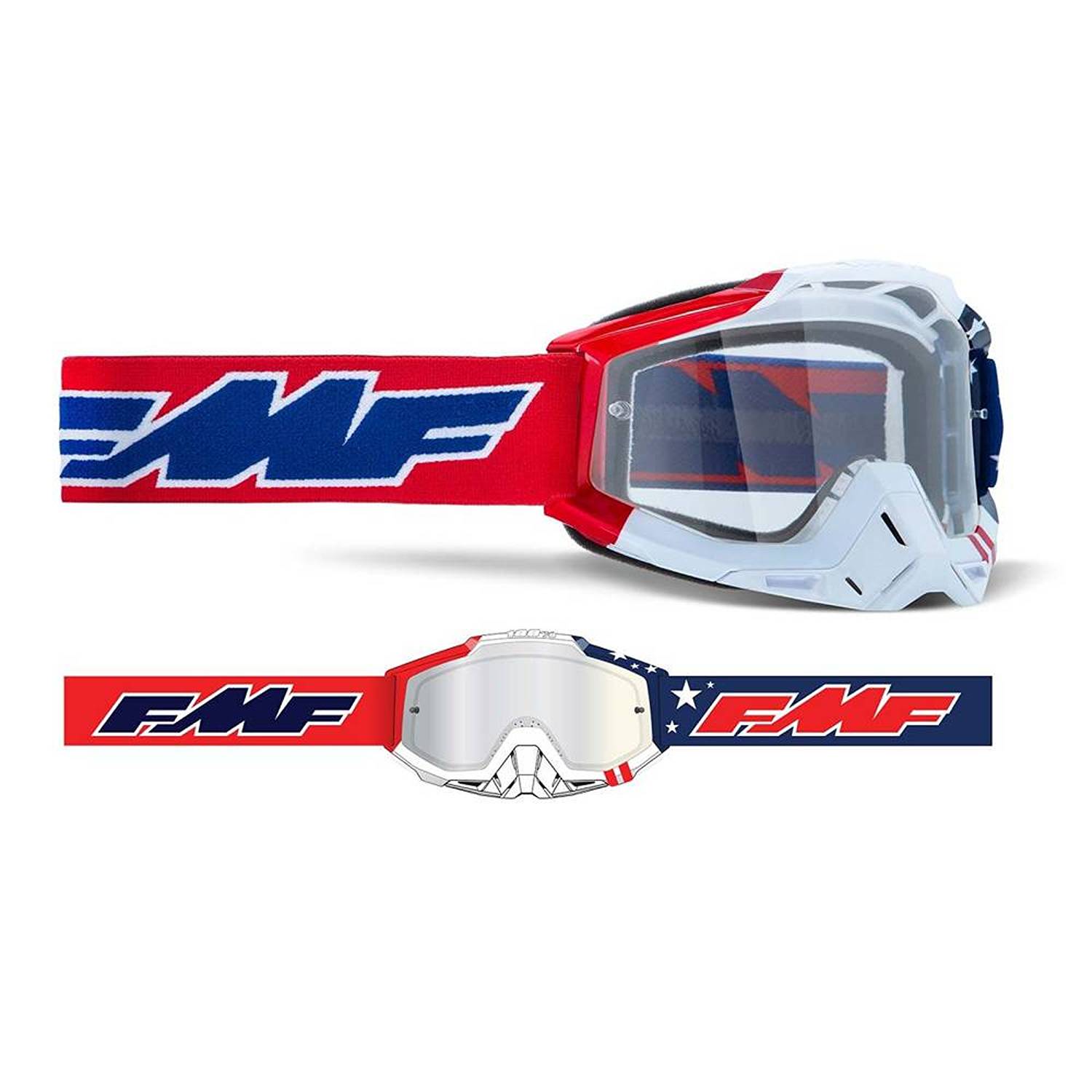 FMF Powerbomb Rocket US of A Clear Goggles Size