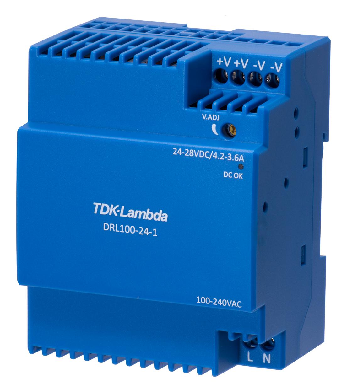 TDK-Lambda Drl100-24-1/c2 Power Supply, Ac-Dc, 24V, 3.67A