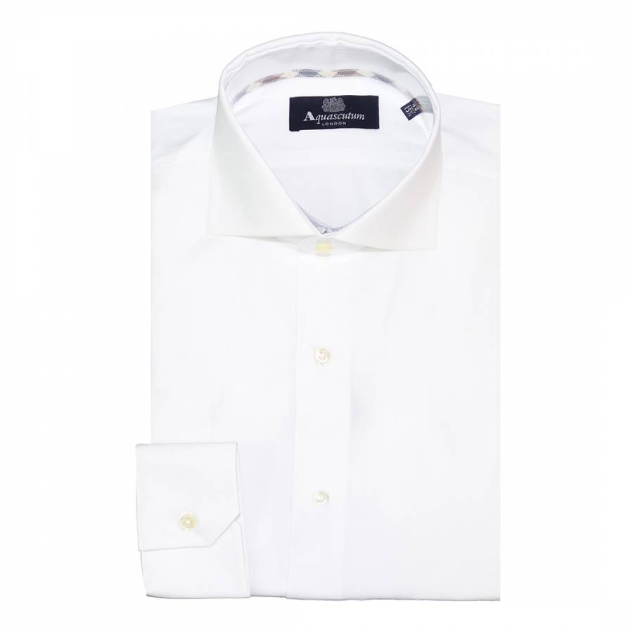 White Button Cuff Cotton Shirt