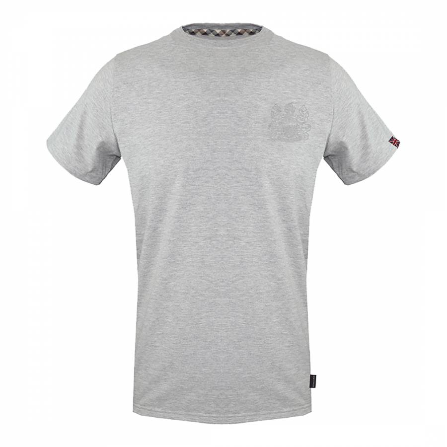 Grey Tonal Logo Cotton T-Shirt