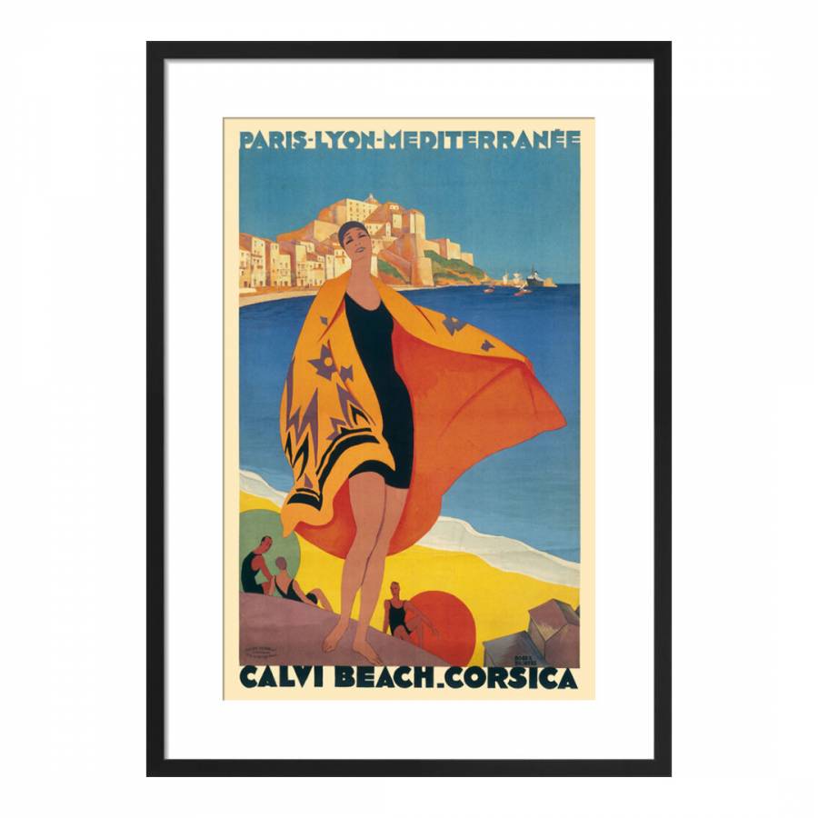 Calvi Beach Corsica circa 1932 Framed Print