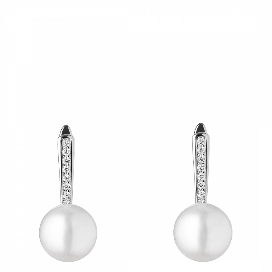 White Pearl Cubic Zirconia Earrings