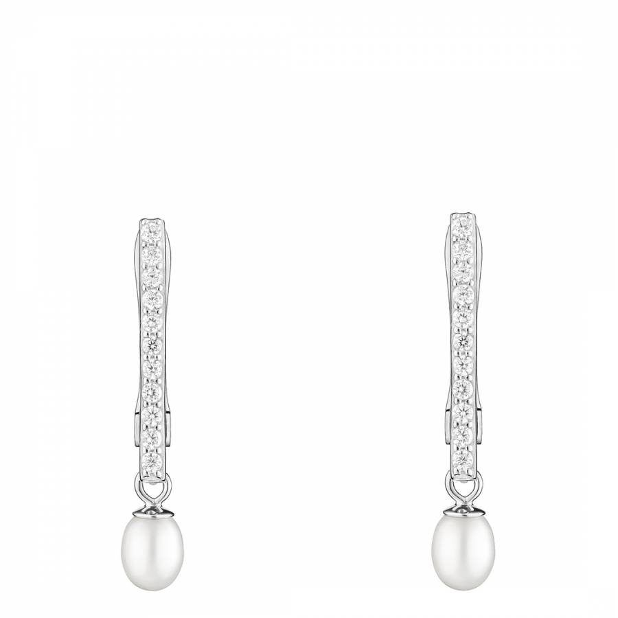 White Freshwater Pearl Drop Earrings