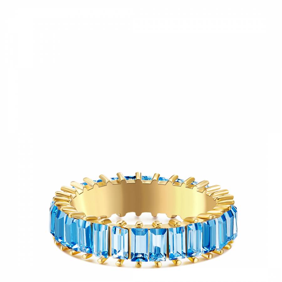 Yellow Gold Ring With Blue Crystals