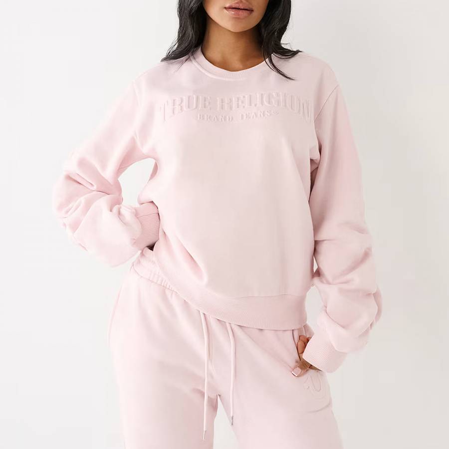 Pink Relaxed Cotton Blend Sweatshirt