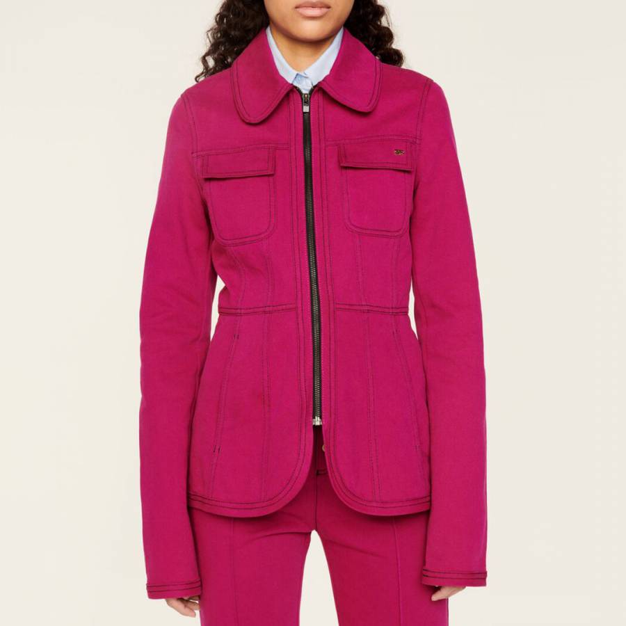 Bright Pink Collared Tailored Jacket