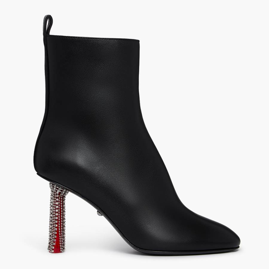 Black Jewelled Detail Heeled Boots