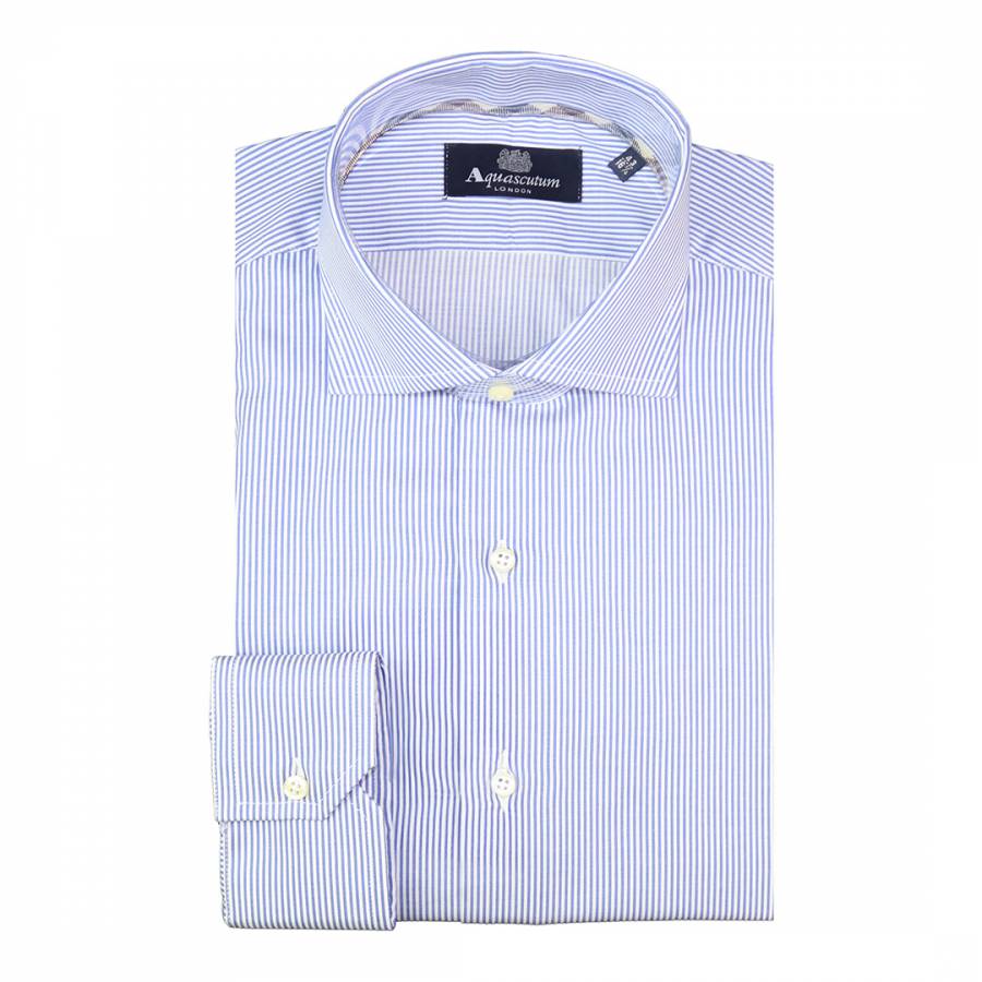 Blue Stripe Long Sleeve Cotton Shirt