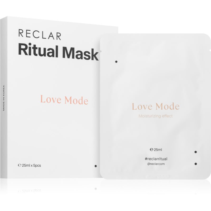 RECLAR Ritual Mask Love Mode single-use face sheet mask for all skin types 5 pc