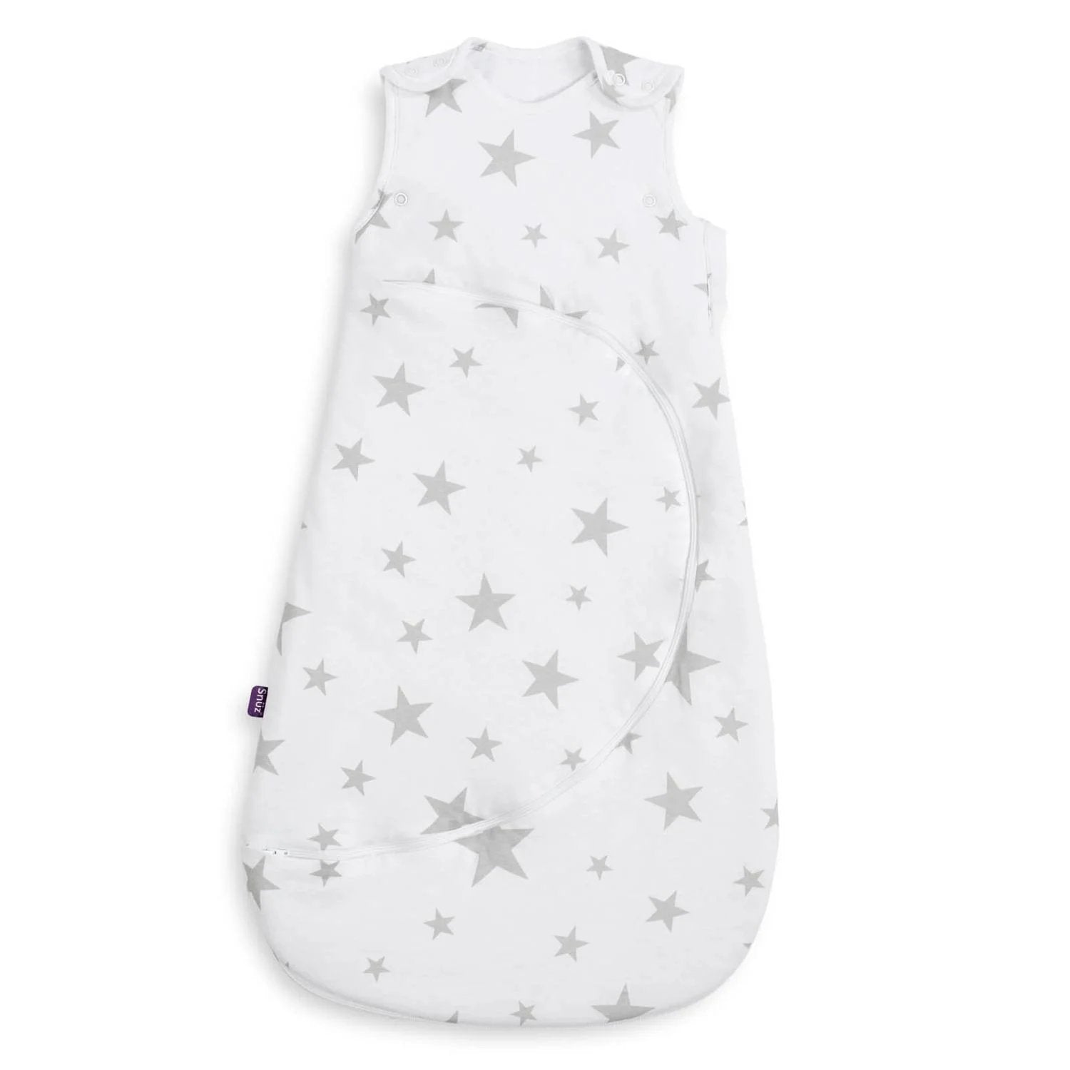 Snuzpouch Sleeping Bag, 2.5 Tog - White Star, 0-6m Grey