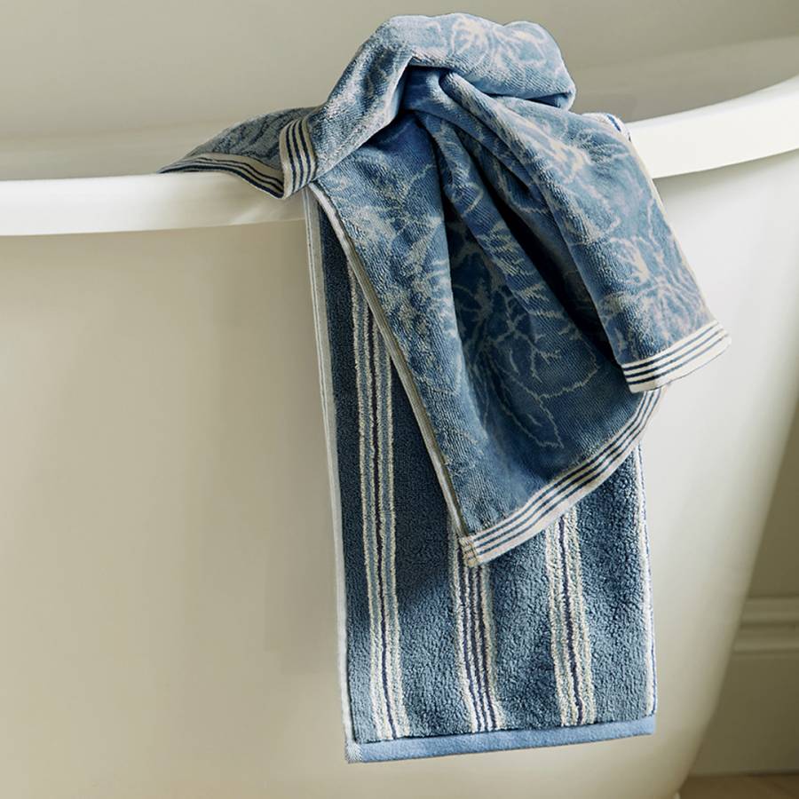 Brecon Stripe Bath Towel Midnight