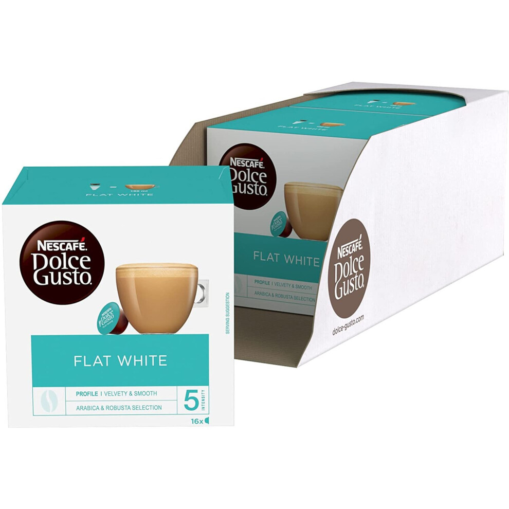 Nescafe Dolce Gusto Flat White Coffee Pods Pack Of 3 Total 48 Capsules