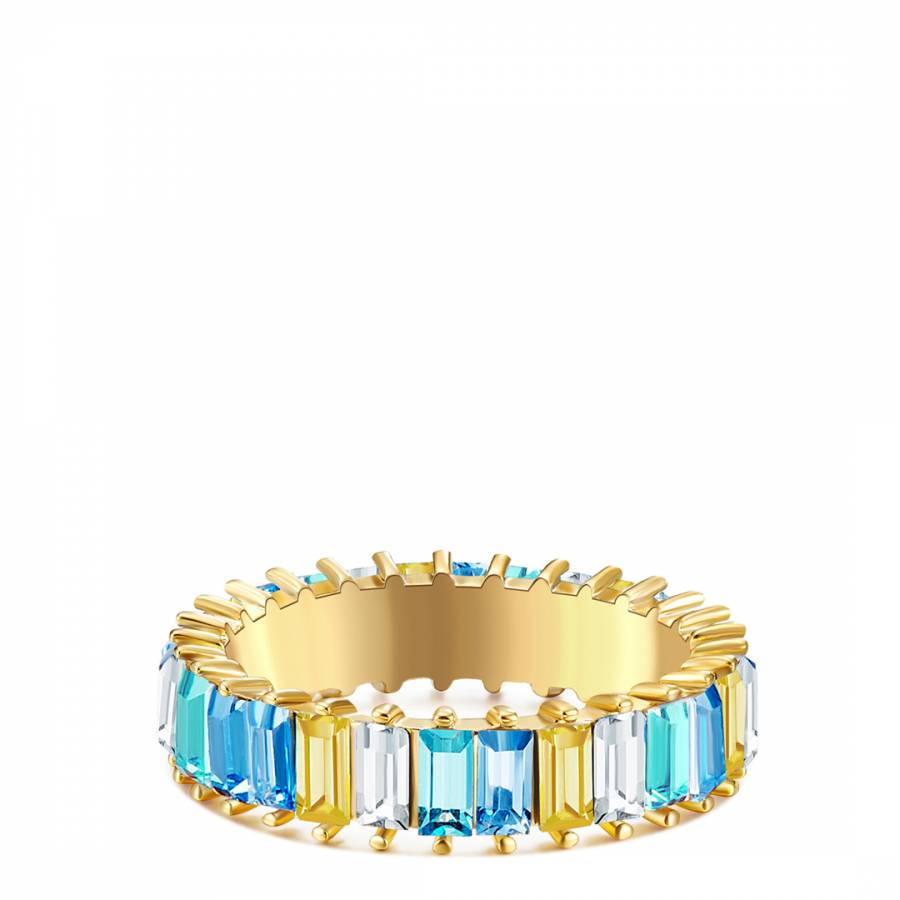 Yellow Gold Ring With Multicolour Crystals