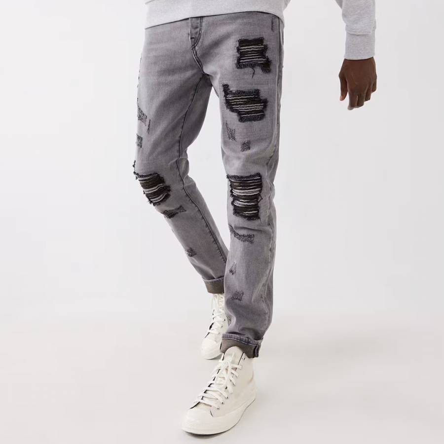 Grey Rocco Straight Distressed Jeans