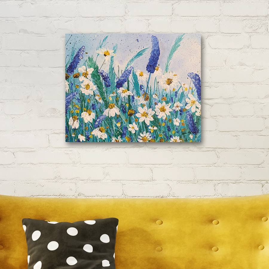 Daisies & Wild Pea Flowers 40 x 50 cm