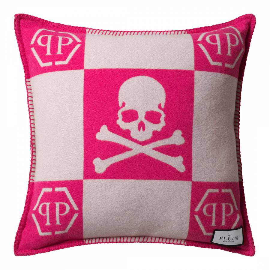 Pink Cashmere Skull Cushion 45x45cm