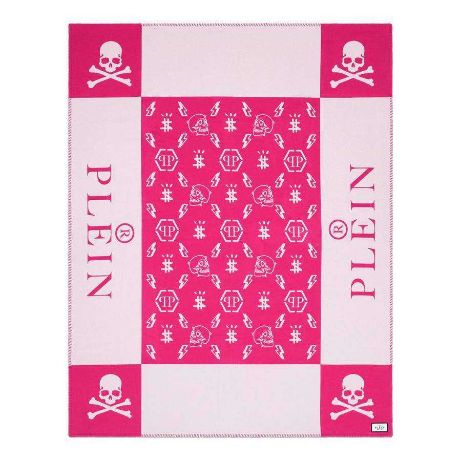 Skull Cashmere Blanket Pink