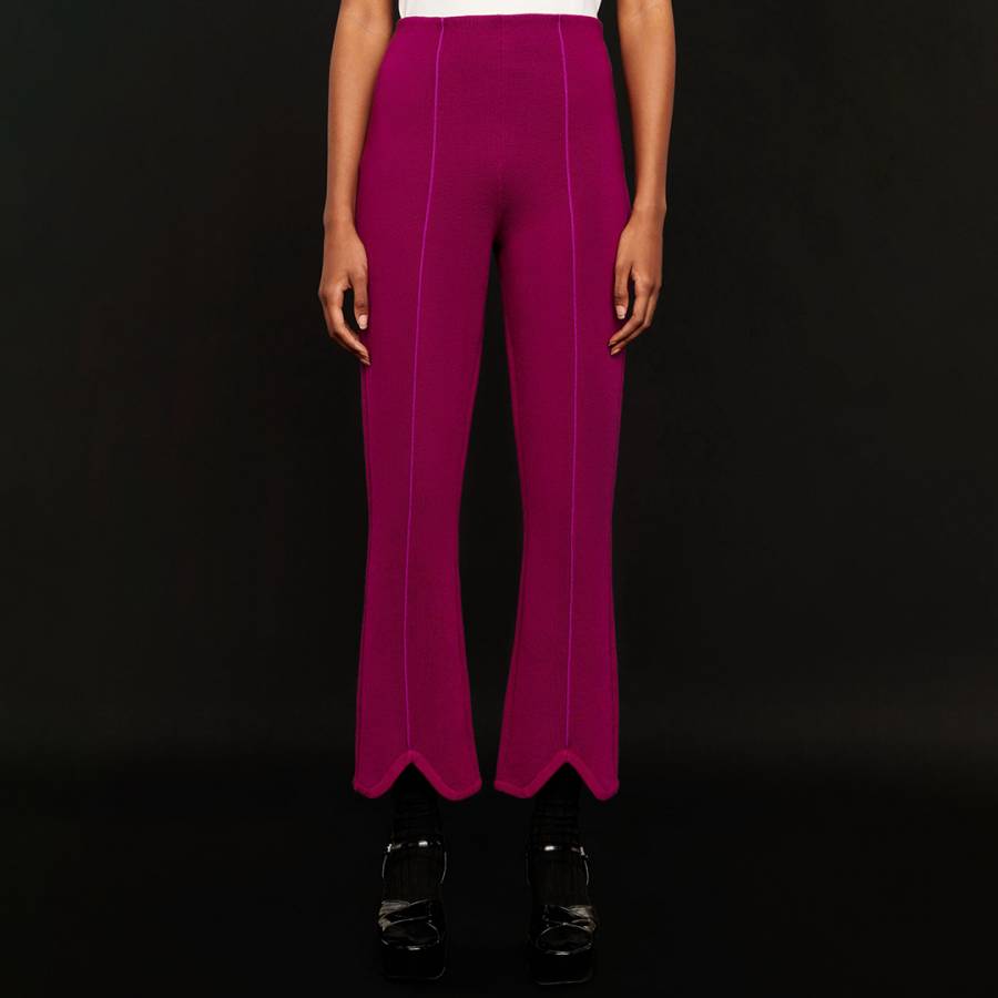 Bright Pink Flared Crop Trousers