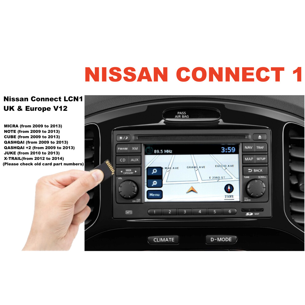 NISSAN CONNECT 1 2022 SD CARD MAP LCN1 V12 EUROPE KE288-LCN1EV12