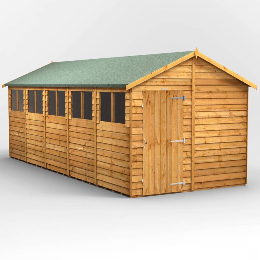 SAVE £275 - 20x8 Power Overlap Apex Shed