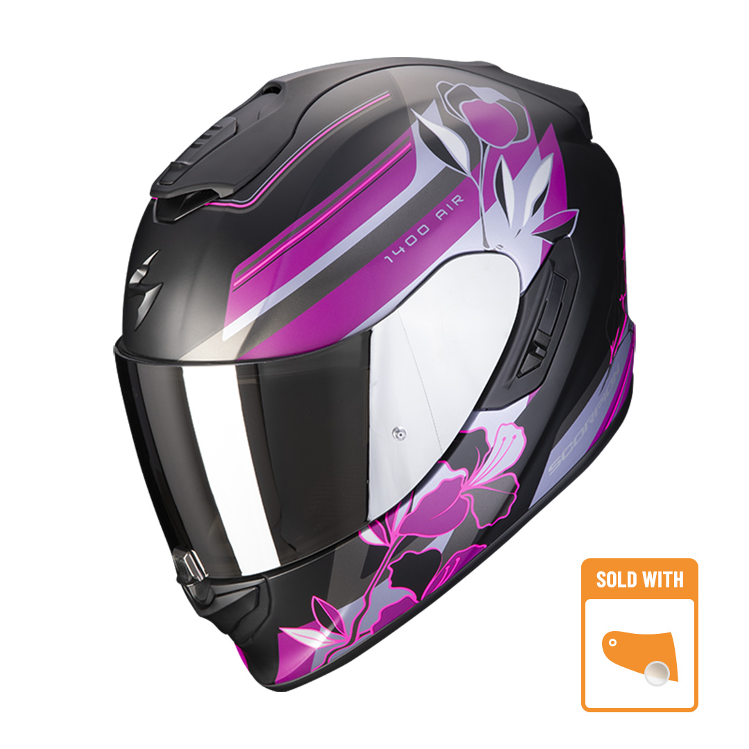 Scorpion EXO-1400 Evo Air Gaia Matt Black Pink Full Face Helmet XS