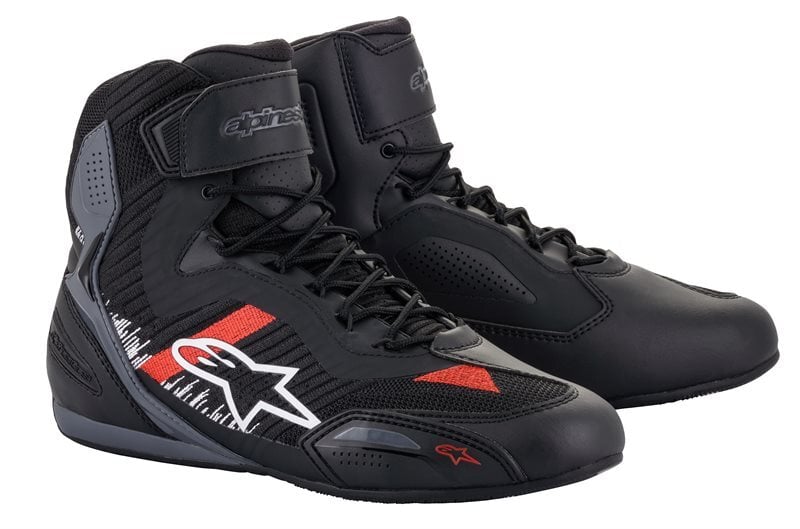 Alpinestars Faster-3 Rideknit Black Gray Bright Red Size US 7