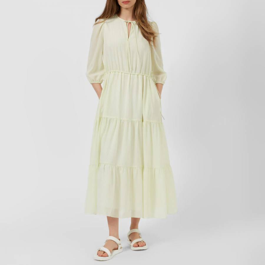 Cream Micro Tiered Dress