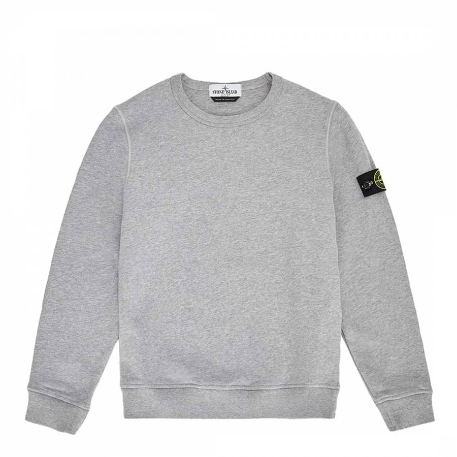 Grey Crew Neck Cotton Fleece Sweatshirt