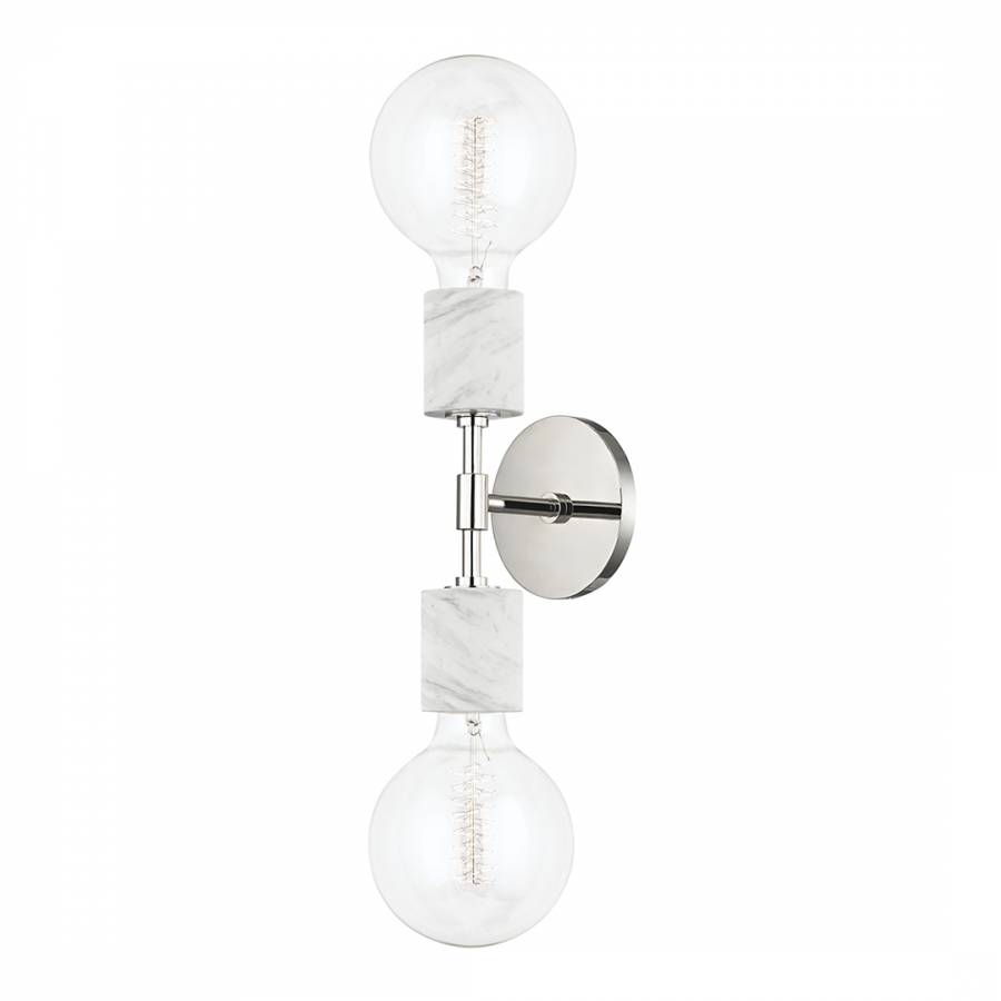 Asime 2 Light Wall Sconce Silver